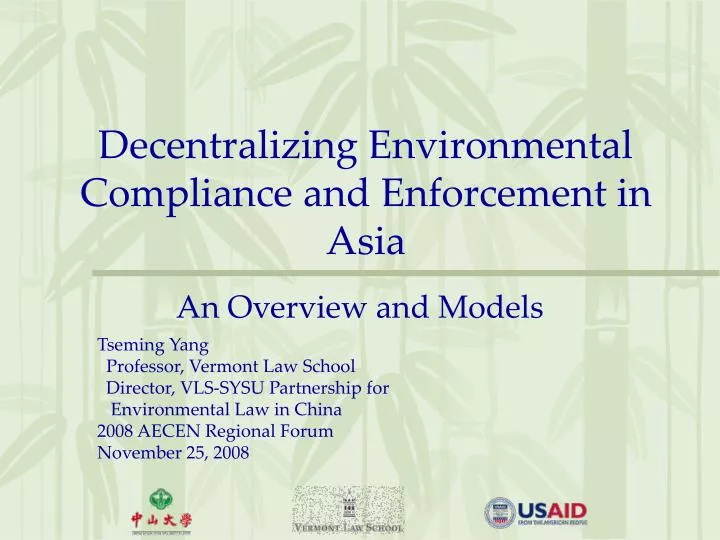 decentralizing environmental compliance and enforcement in asia