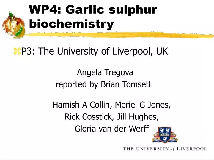 wp4 garlic sulphur biochemistry