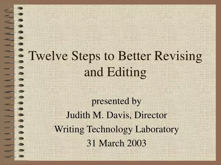 twelve steps to better revising and editing