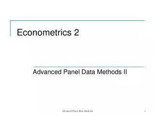 Econometrics 2