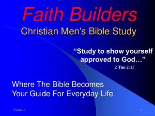 Faith Builders Christian Men's Bible Study