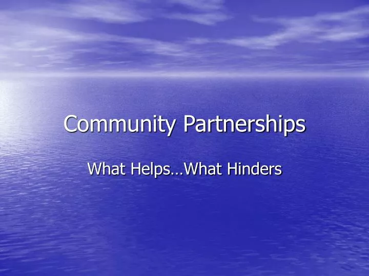 community partnerships