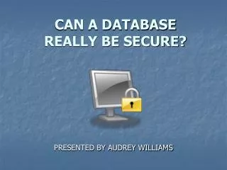 CAN A DATABASE REALLY BE SECURE?