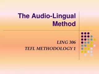 the audio lingual method