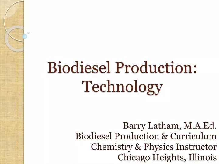 biodiesel production technology