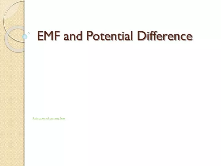 emf and potential difference