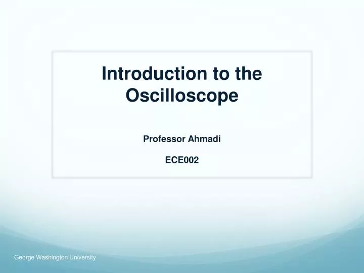 introduction to the oscilloscope