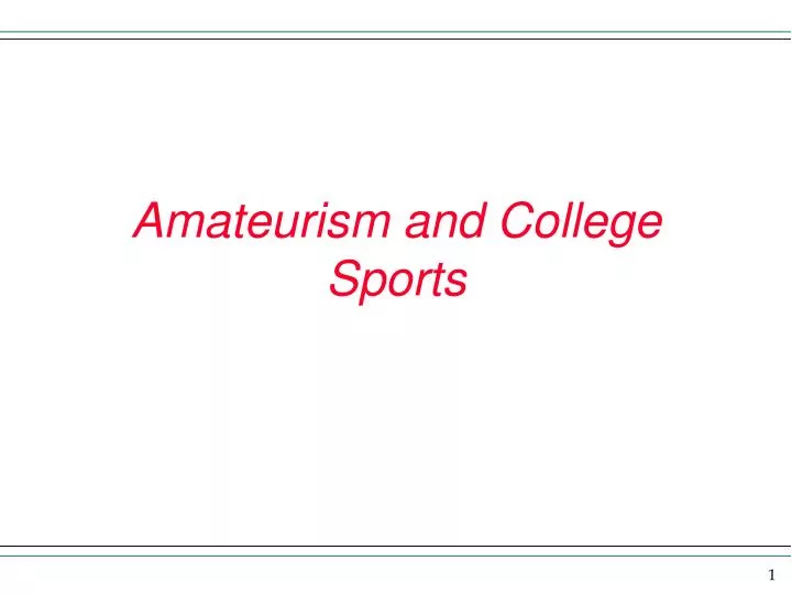 amateurism and college sports