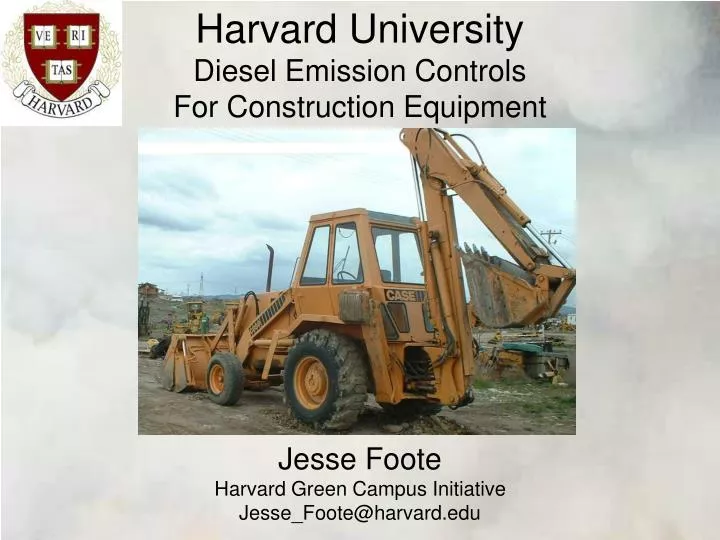 harvard university diesel emission controls for construction equipment