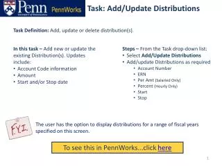 Task: Add/Update Distributions