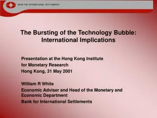 The Bursting of the Technology Bubble: International Implications