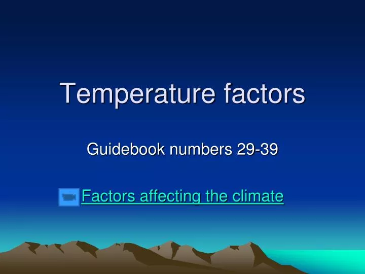 temperature factors