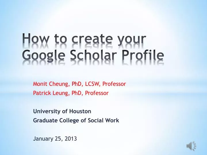how to create your google scholar p rofile