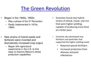 The Green Revolution