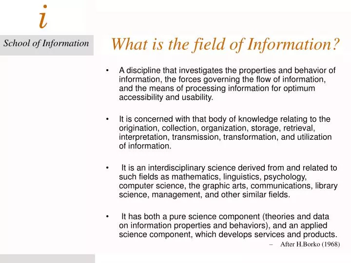 what is the field of information