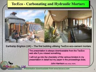 TecEco - Carbonating and Hydraulic Mortars