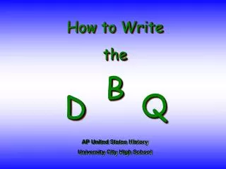 How to Write the