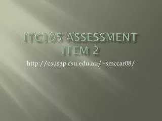ITC105 Assessment Item 2