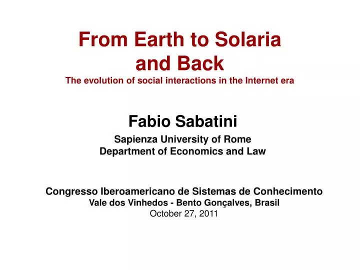 from earth to solaria and back the evolution of social interactions in the internet era