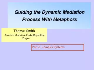 Guiding the Dynamic Mediation Process With Metaphors