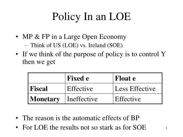 policy in an loe