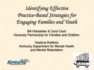 Identifying Effective Practice-Based Strategies for Engaging Families and Youth
