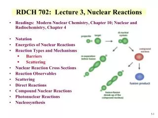 RDCH 702: Lecture 3, Nuclear Reactions
