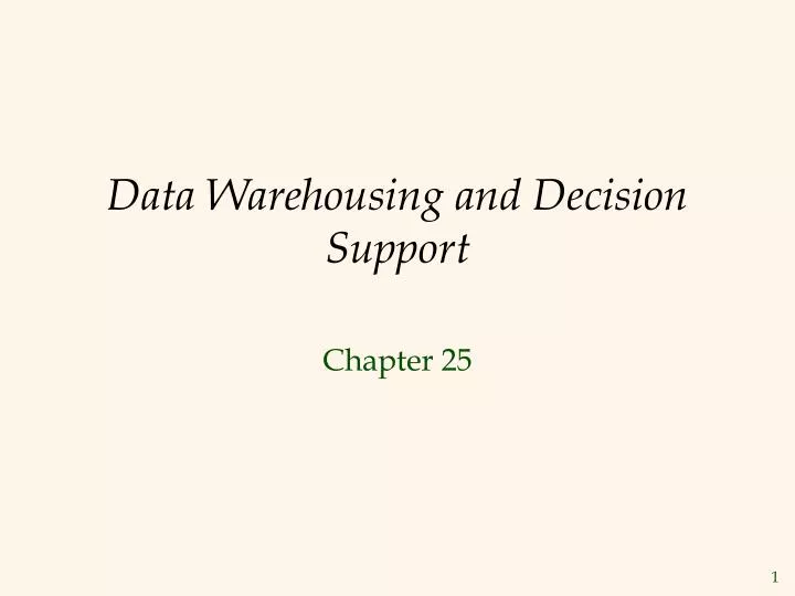 data warehousing and decision support