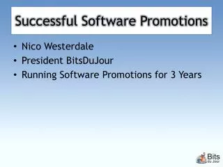 Successful Software Promotions