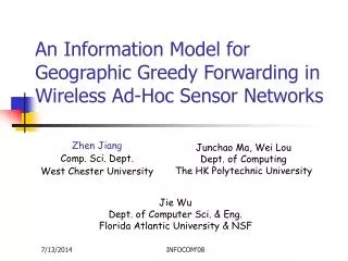 An Information Model for Geographic Greedy Forwarding in Wireless Ad-Hoc Sensor Networks