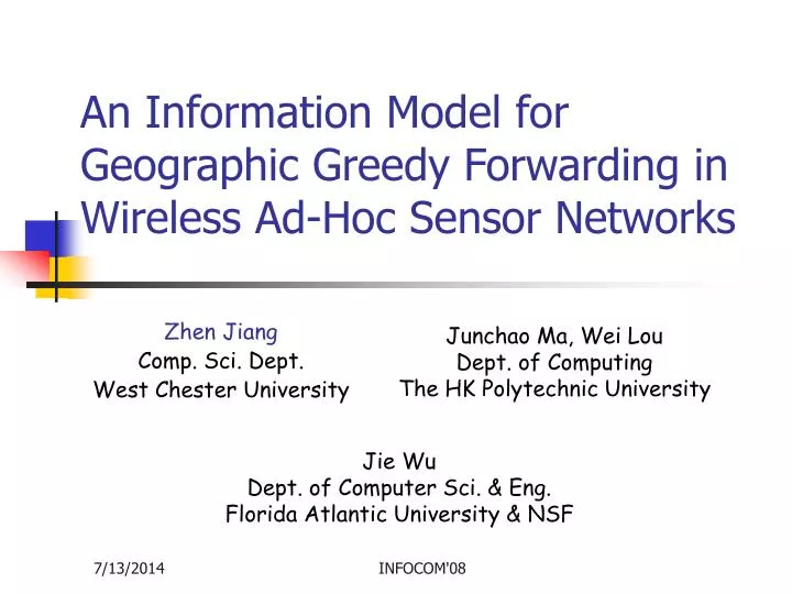an information model for geographic greedy forwarding in wireless ad hoc sensor networks