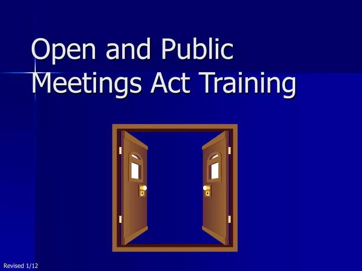 open and public meetings act training