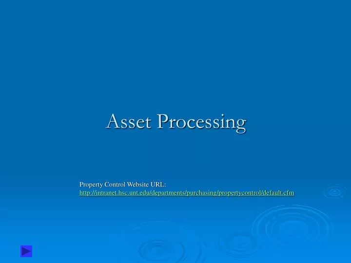 asset processing