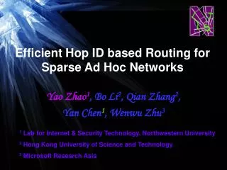 Efficient Hop ID based Routing for Sparse Ad Hoc Networks