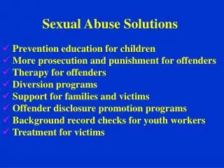 Sexual Abuse Solutions