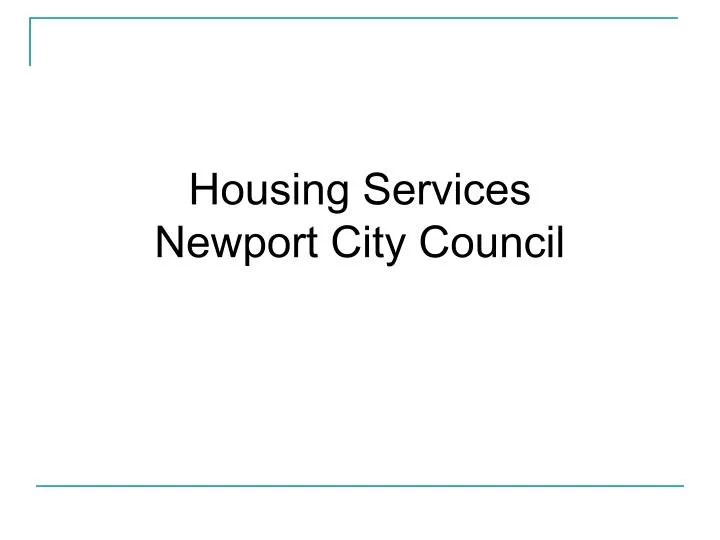 housing services newport city council