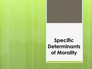 Specific Determinants of Morality