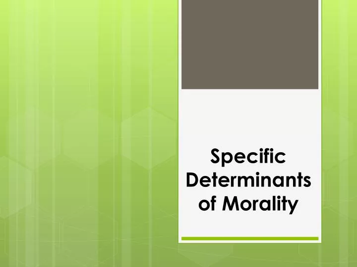 specific determinants of morality