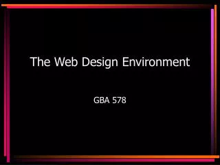 The Web Design Environment