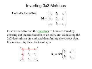 Inverting 3x3 Matrices