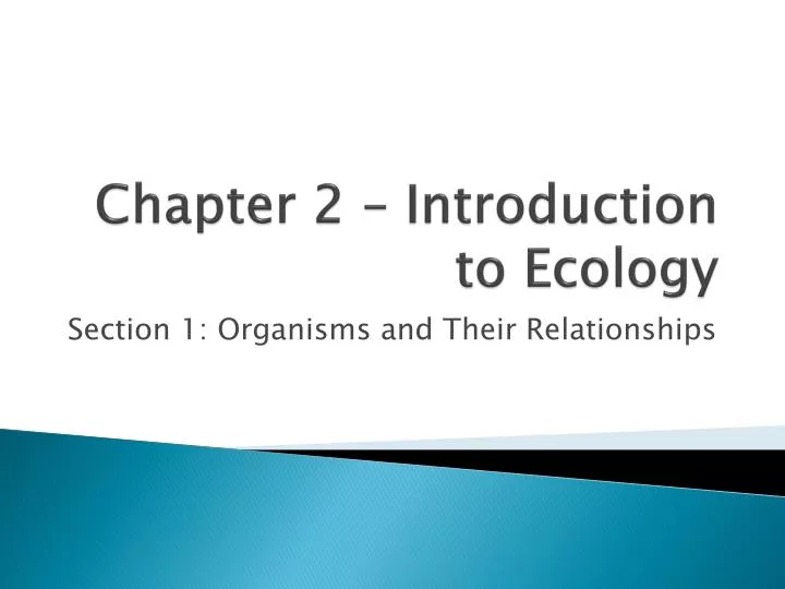 chapter 2 introduction to ecology