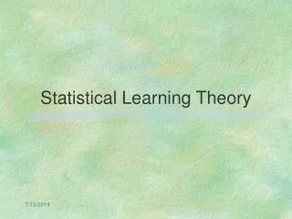 Statistical Learning Theory