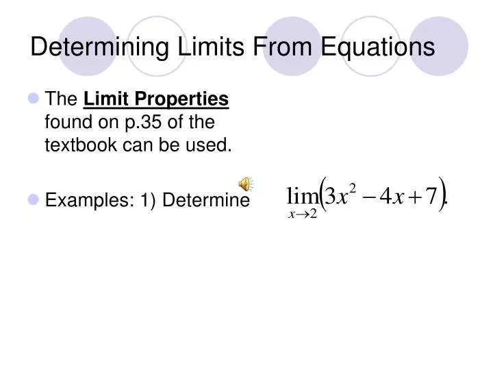 determining limits from equations
