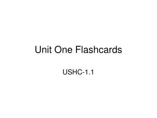 Unit One Flashcards