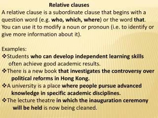 Relative clauses