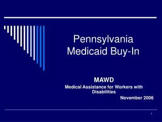 Pennsylvania Medicaid Buy-In