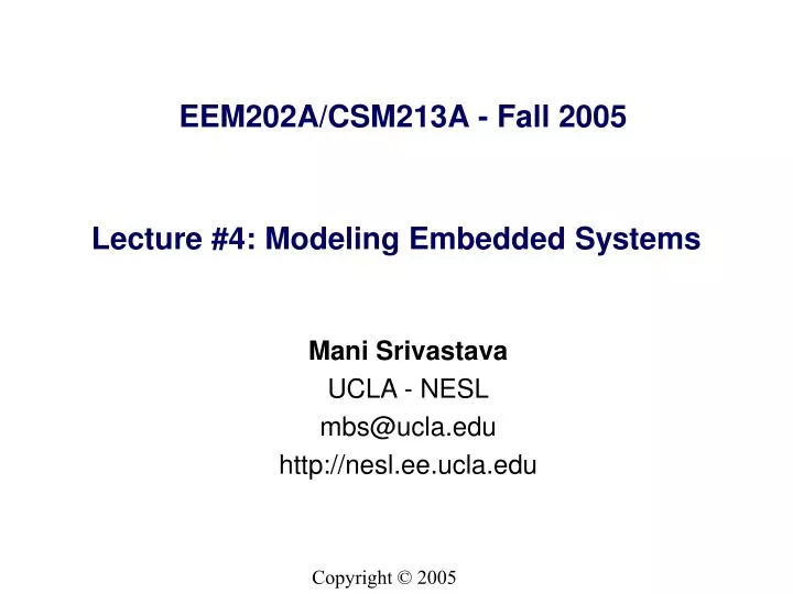 lecture 4 modeling embedded systems