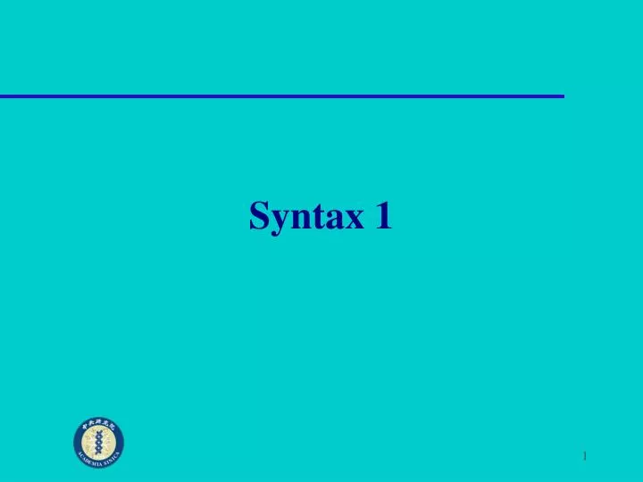 syntax 1