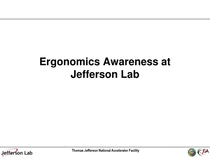 ergonomics awareness at jefferson lab