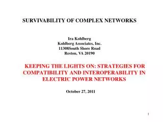 KEEPING THE LIGHTS ON: STRATEGIES FOR COMPATIBILITY AND INTEROPERABILITY IN ELECTRIC POWER NETWORKS